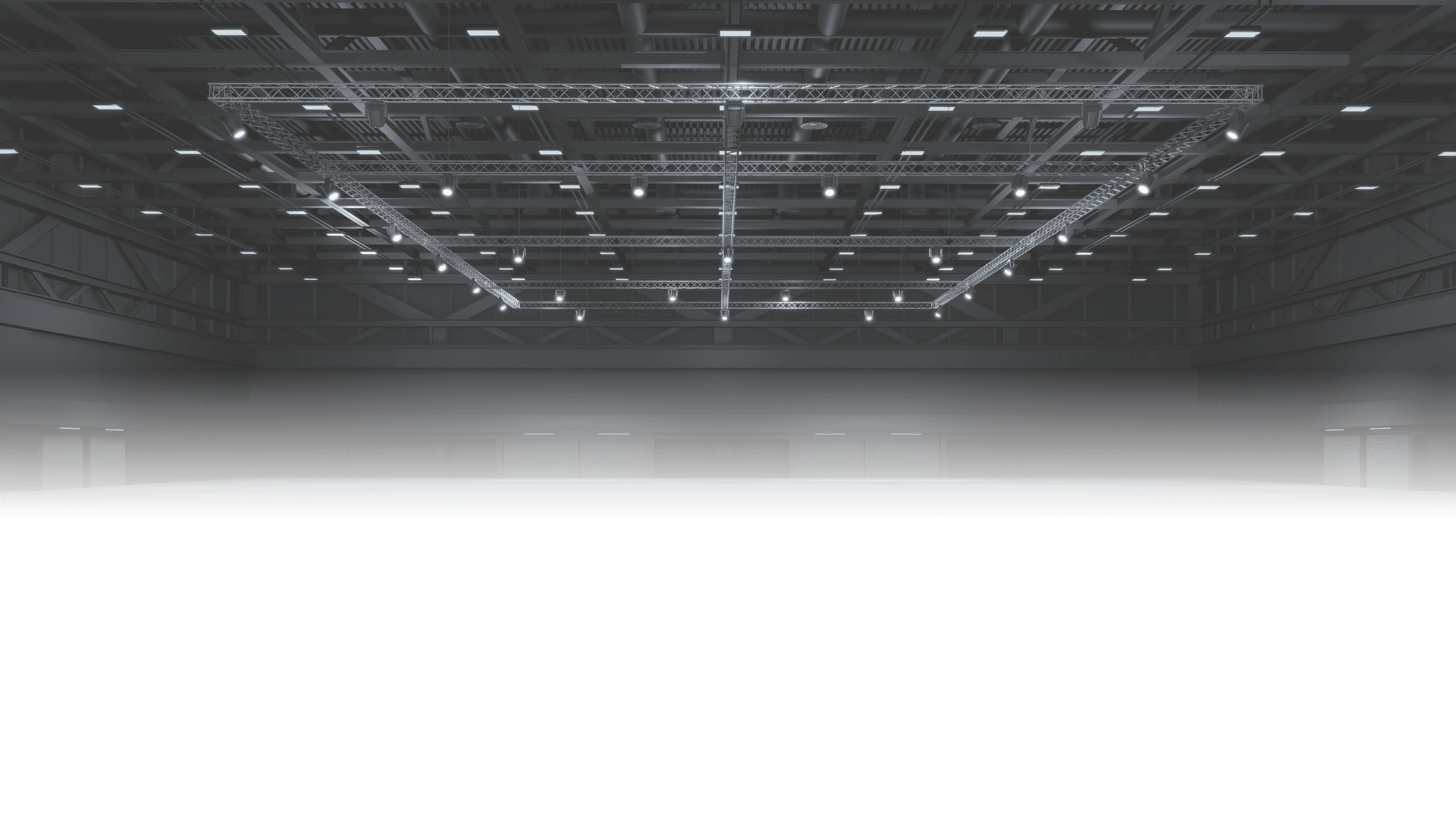 Empty exhibition center with truss. backdrop for exhibition stands.3d render.