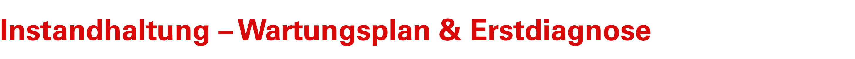 Instandhaltung – Wartungsplan & Erstdiagnose