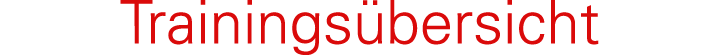 Trainings bersicht