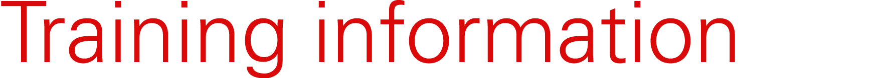 Training information