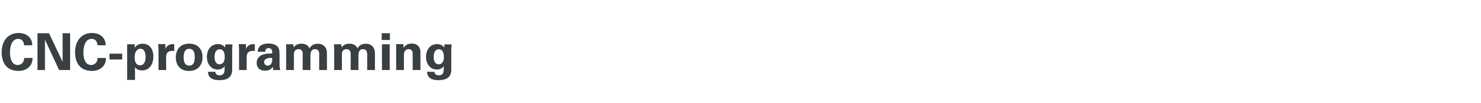 CNC programming