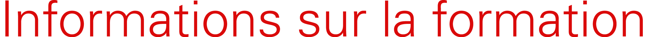 Informations sur la formation