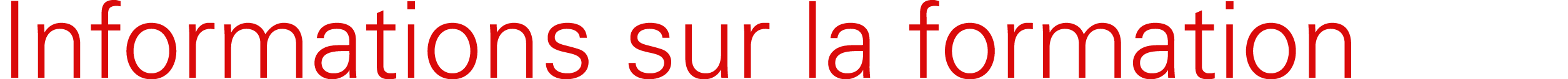 Informations sur la formation