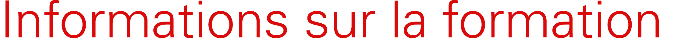 Informations sur la formation