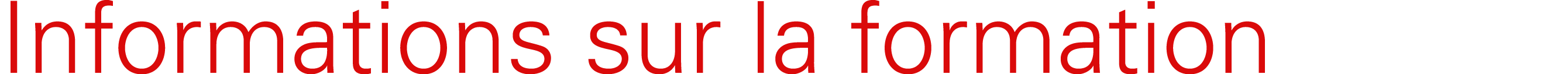 Informations sur la formation