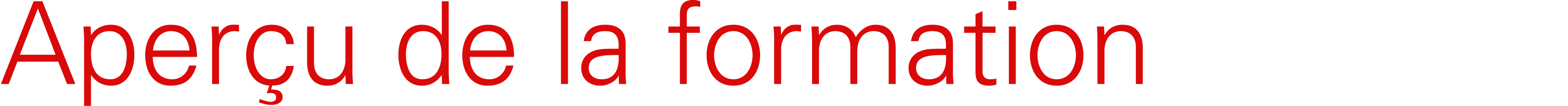 Aper u de la formation