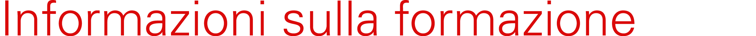 Informazioni sulla formazione