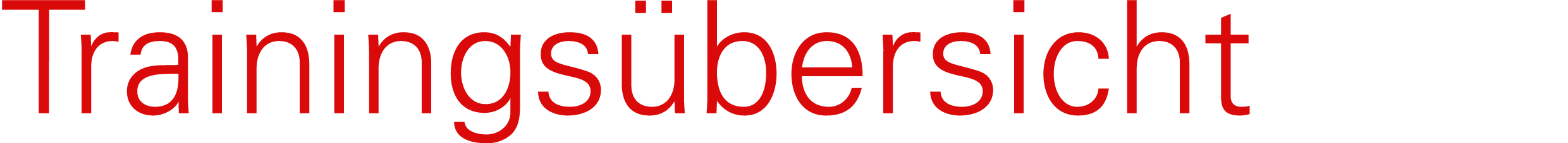 Trainings bersicht