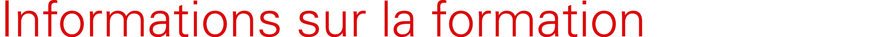 Informations sur la formation