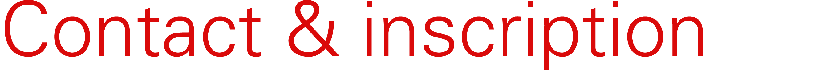 Contact & inscription