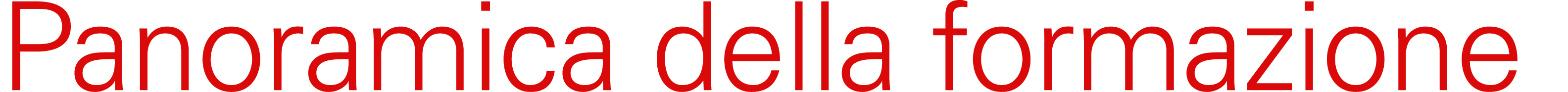 Panoramica della formazione