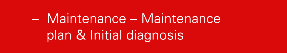 – Maintenance – Maintenance plan & Initial diagnosis