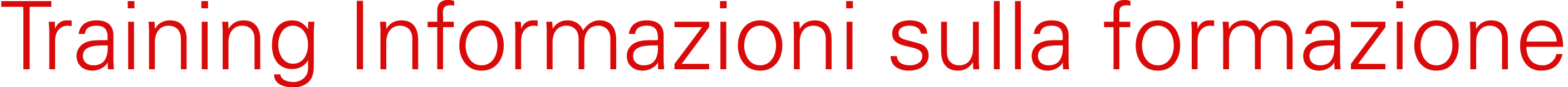 Training Informazioni sulla formazione